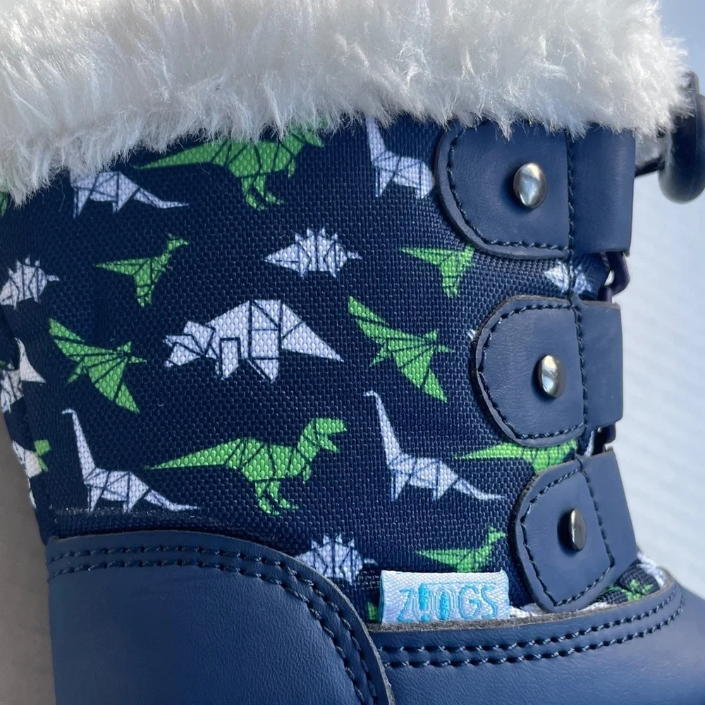 Zoogs Navy Boots with Dinosaur Design Toddler 7